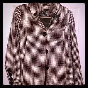 Black and white houndstooth peacoat